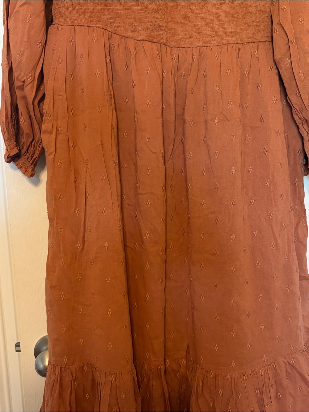Old Navy Rust V-Neck Tiered Maxi Dress - Picture 3 of 3